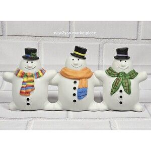 Dept 56 Ceramic Snowmen Figure Figurine  Christmas Holiday Hand Painted Colorful